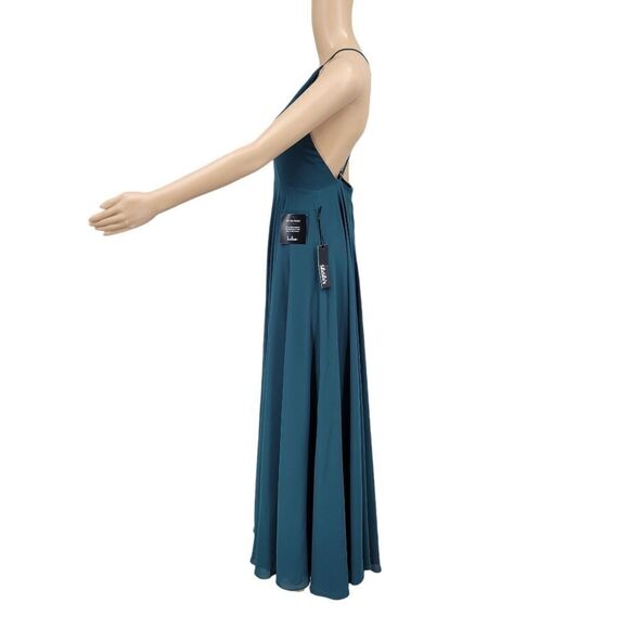 Lulus Mythical Kind of Love Teal Maxi Dress Criss-cross Straps Open Back Women's - Picture 4 of 14